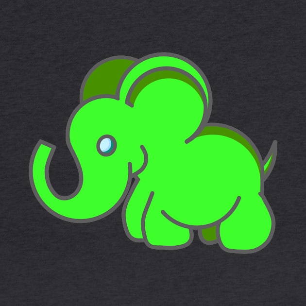 Green Elephant by RD Doodles